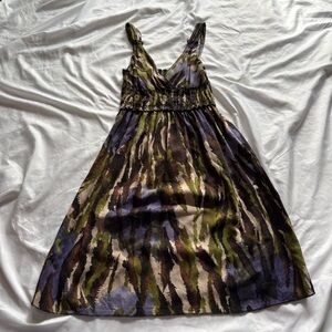Xhilaration Abstract Green and Purple Mini‎ Dress